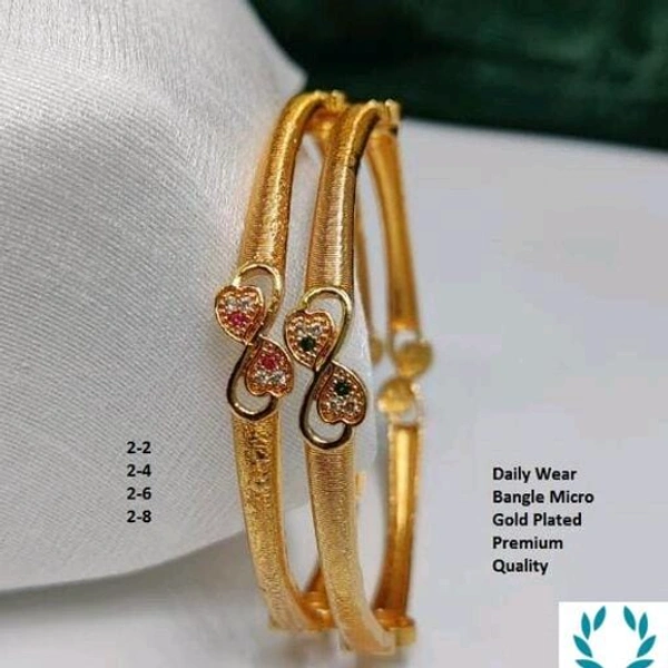  Daily Wear Gold Plated American Diamond Bangles - 2.4